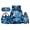 Blue Glow Lily White Horse, variant on Dark Night Firefly Couple Hug Otter Backpack Bundle, 17 Inch Wild Scenery Animal Casual Girls School Bookbag Including Lunch Bag, Stationery Pouch and Water Bottle Carrier