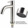 thumbnail image 4 of Single Hole Bathroom Faucet, Modern Stainless Steel Brushed Nickel Faucet, High-Performance Durable Aerator, Single Handle Control for Easy Water Adjustment, Ceramic Valve Core, 4 of 5