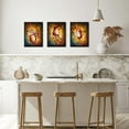 thumbnail image 3 of 3 Piece Modern Canvas Wall Art Romantic Red Wine Splash Painting for Kitchen Dining Room Pub Bar Wall Decor Wine Glass Music Notes Picture Print Contemporary Art 12x16inchx3pcs, 3 of 5
