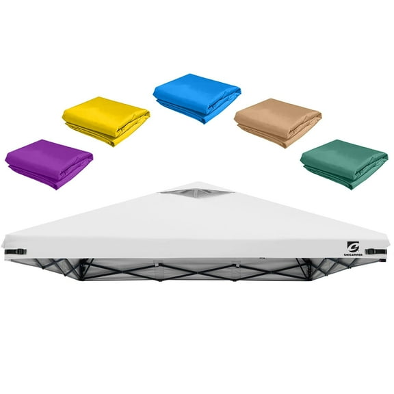 10x10 Pop Up Canopy Replacement Top Cover with Air Vent for Straight Leg Canopy Tent, Waterproof for Outdoor Garden Patio Camping Sun Shade(Top Only) (White, 1)