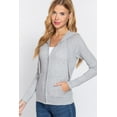 thumbnail image 3 of TheLovely Juniors & Plus Casual Long Sleeve Henley Thermal Zip-Up Hoodie Jackets, 3 of 4