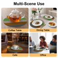 thumbnail image 2 of Gray Brown Green Round 13 Inch Placemats Set of 8, Retro Farmhouse Gradient Wood HeatResistant Non Slip Place Mats for Dining Table, Wipeable Braided Kitchen Table Mats for Housewarming, 2 of 9