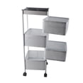 thumbnail image 2 of Estante de Almacenamiento Giratorio Sincero de Metal con Ruedas Cuadrado Blanco 4 Pisos, 2 of 10