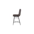 thumbnail image 2 of Counter Height Stools Set of 2, Tufted Leatherette, Metal Base, 41.25" Height, Brown, 2 of 6