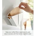 thumbnail image 2 of Yamazaki Home Magnetic Coffee Filter Case - Size 04, White, Steel + Wood,  #4 Coffee Filters, Magnetic, No Assembly, 2 of 7