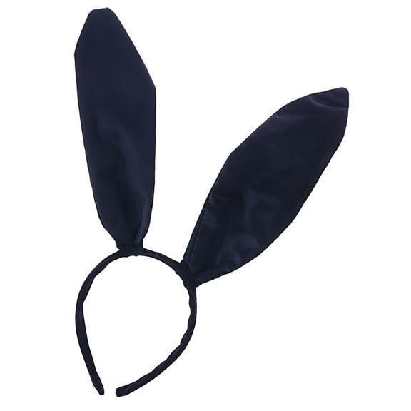 FELTECHELECTR 1Set Black Polyester Satin Bunny Ears for Women Masquerade Ball and Cosplay