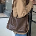 thumbnail image 3 of AOUNQ Hobo Bags for Women, Vegan Leather Shoulder Handbag, Stylish Slouchy Tote Bag, Crossbody Purses with Adjustable Wide Strap, Brown, 3 of 9