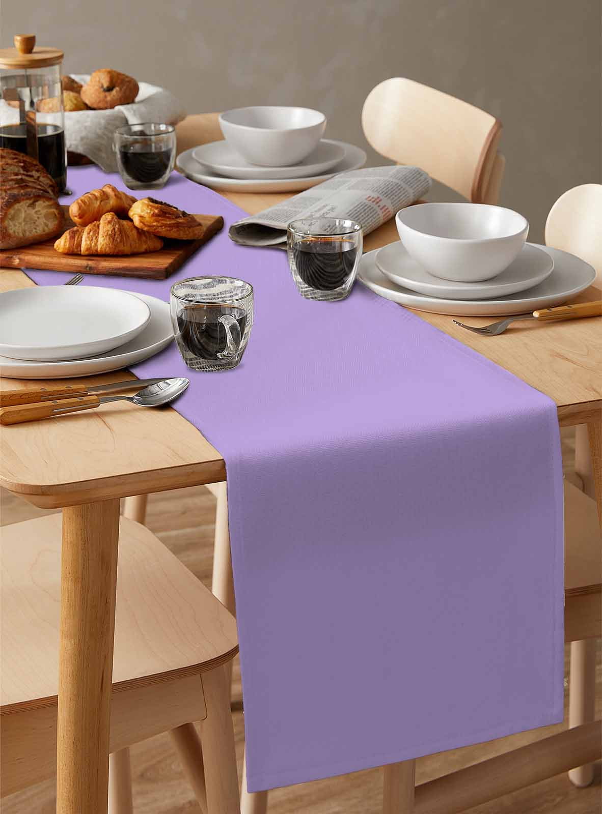 Purple Table Runner Modern Pure Lavender Purple Tablerunners 16 x 72 Inch, Table Decorations Tabletop Scarf for Summer Gathering Holiday Farmhouse Kitchen Dining Decor