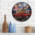 thumbnail image 2 of WOBOGO American Fireworks Dogs Truck Acrylic Wall Clock Battery Operated 9.5in Silent No Tick Bedroom Living Room Office Classroom Decoration, 2 of 10