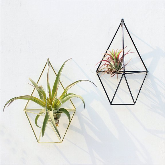 ETEREAUTY 1Pc Black Metal Flowerpot Shelf Wall Mount Plant Stand for Tabletop Balcony Garden