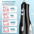 thumbnail image 3 of 300ML  Cordless Water Flosser, Portable Dental Teeth Cleaner,  4 Modes 8 Jet Tips, IPX7 Waterproof, Easy-to-Clean（Black）, 3 of 8