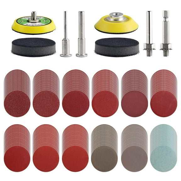 240Pieces 2 Inches Sanding Discs Pad Kit, Drill Sander Attachment for Sanding Grinder Rotary Tools with 2Pcs 1/8"&1/4" Shank Backer Plate, Sandpapers Includes 60-3000 Grit - Home Improvement.