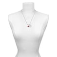 thumbnail image 2 of Delight Jewelry Silvertone Small Long Red Heart She is Clothed in Stength and Dignity Charm Necklace, 20"+3", 2 of 4