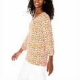 thumbnail image 2 of Mario Serrani Womens Top Tunic V-Neck 3/4 Sleeves (Pink Floral, Small), 2 of 6