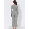 thumbnail image 4 of Unique Bargains Women's Pajama Knit with Lace Stretchy Nightwear Lounge Sleepwear Sets, 4 of 5