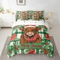 thumbnail image 2 of Castle Fairy Highland Cow 7-Piece Twin Geometric Plaid Christmas Ultra Soft Bedding Set, 2 of 8