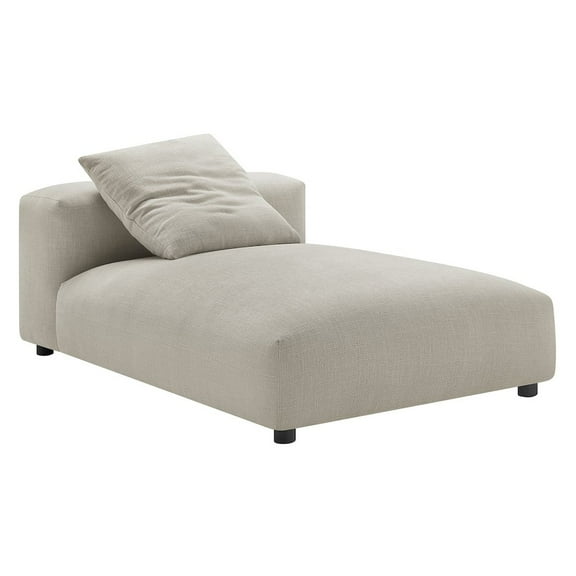 Modway Solace Modular Upholstered Fabric Armless Chaise Lounge in Linen