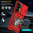 thumbnail image 3 of ELEHOLD Heavy Duty Rugged Case for Samsung Galaxy Z Fold 7 Protection with Sliding Camera Lens Cover Magnetic Metal Ring Holder Kickstand Anti-Scratch Shockproof Case for Galaxy Z Fold 7, Red, 3 of 7
