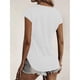 thumbnail image 4 of Camiseta casual de verano para mujer, cuello redondo, cremallera, encaje, blusas, túnica suelta, manga corta, 4 of 6
