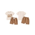 thumbnail image 3 of Aojekbee Baby Boy Half First Birthday Outfits Letter Print Short Sleeve T-Shirts Tops Elastic Waist Shorts 2Pcs Summer Clothes Set, 3 of 10