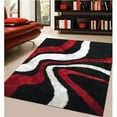thumbnail image 1 of Amazing Rugs AC1025-23 2 x 3 ft. Aria Black, White & Red Soft Pile Hand Tufted Shag Area Rug, 1 of 1