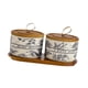 thumbnail image 4 of Tarro de cerámica decorativo con tapa y asa, recipiente para almacenar alimentos y té. Black 2 Jar y bandeja, 4 of 7
