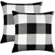 thumbnail image 1 of Paquete de 2 fundas de almohada decorativas suaves de lino y poliéster a cuadros Retro, funda de cojín para decoración del hogar para sofá dormitorio, 1 of 5