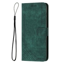 ELEHOLD Flip Wallet Case for Samsung Galaxy A54 5G, Card Slots Magnetic Clasp Folio Leather Purse Phone Case Anti-Scratch with Wrist Strap,Green