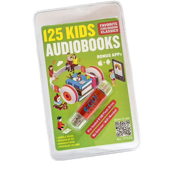 eGO! Library 125 Children's AudioBooks preloaded USB Drive, 00000066