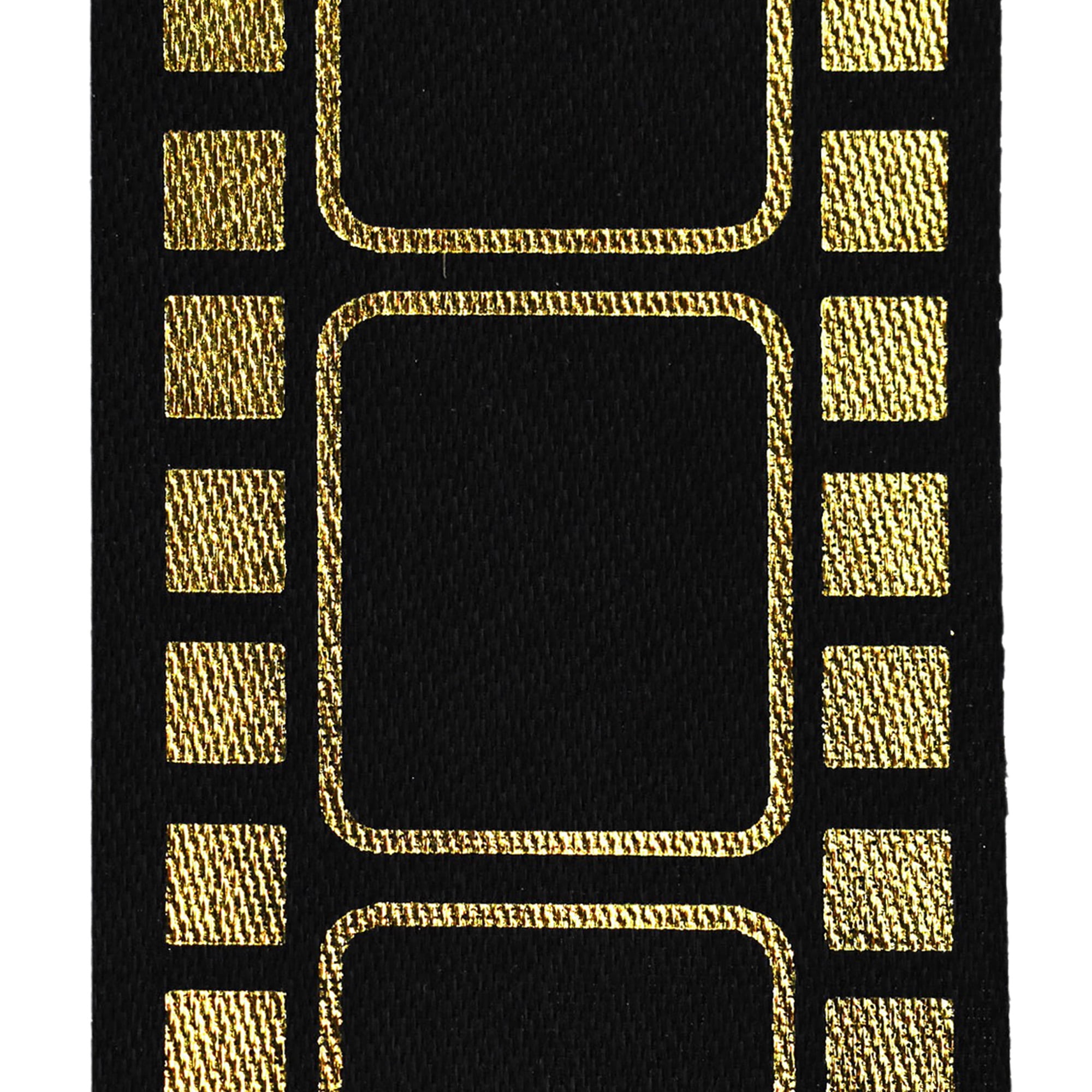 Homeford Movie Film Strip Themed Ribbon, 1-3/8-inch, 25-yard, Black/Gold