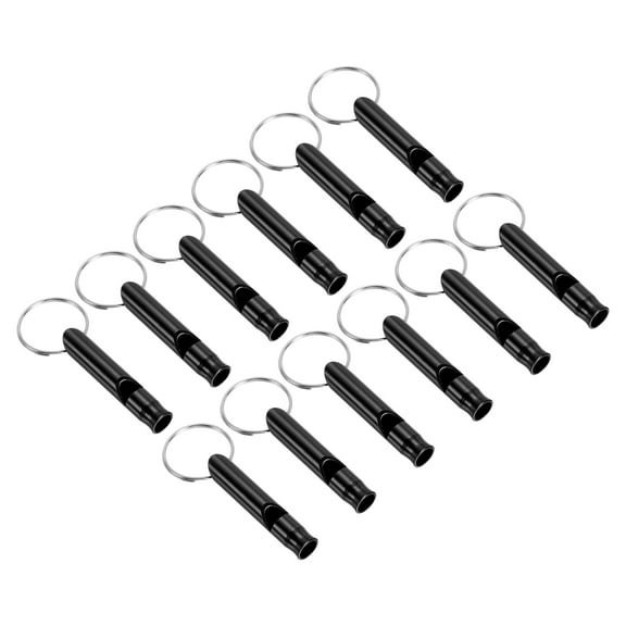 Uxcell Survival Whistle, 12 Pack Loud Sound Safety Whistle for Camping Hiking, Black