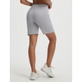 thumbnail image 2 of BALEAF Women's Bermuda Shorts Athletic Running Shorts Quick Dry High Waisted Workout Gym Shorts with Zipper Pockets Walking Casual Gray M, 2 of 7