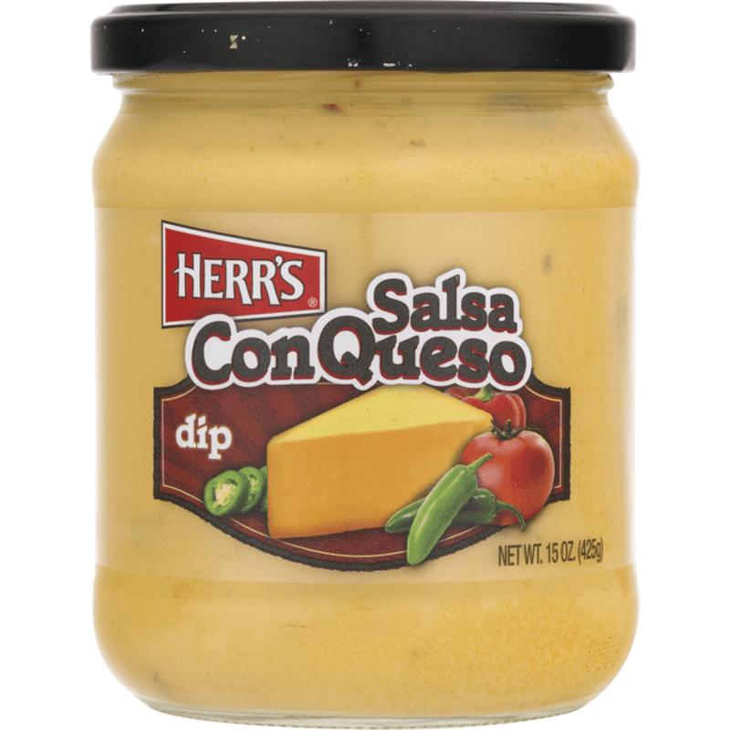 Herr's Salsa Con Queso Dip, Made With Real Cheese, 2Pack 15 oz. Jars