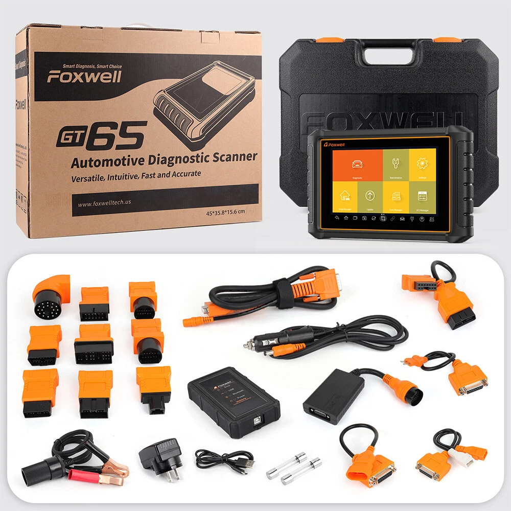 FOXWELL GT65 OBD2 Scanner All System Bidirectional Car Diagnostic Scan Tool, 24+ Resets ECU Cod-ing Oil Reset  8 inches Diagnostic Tool 2 Years Free Upgrade