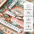 thumbnail image 5 of Mahjong Mat 31.5" x 31.5" Ocean Themed Mahjong Pearl Seashells Coral Seaweed Pastel Colors Non-Slip Noise Reduction Mahjong Tiles Table Cover for Dominoes Poker Card Board and Tile Games, 5 of 6
