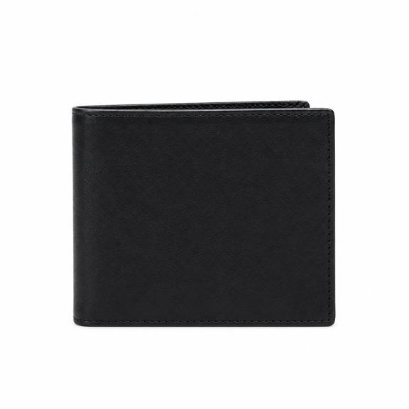 RASUTAKSHVI - Classic Black Bifold Wallet for Men with Smooth Finish and Everyday Carry Design