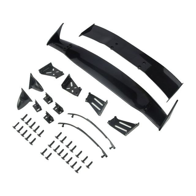 Durable RC Body Spoiler trasero Espejo lateral de ala trasera Reemplazo de piezas para 1:10 Universal Racing Car DIY Accesorios Vehículos Camiones Hugo Alerón de ala de carrocería RC