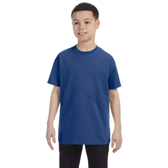 Jerzees Big Boy's Rib Collar Tear Away Label T-Shirt, Style 29B