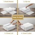 thumbnail image 3 of 2 Pack Bed Sheet Organizers, Foldable Linen Closet Organizers and Storage, Organizing Bedding Container, Twin/Full Size, Off-White, 3 of 7