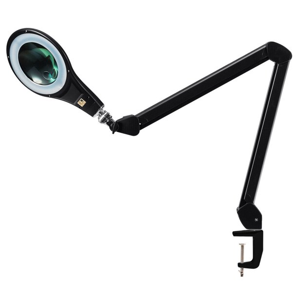 Gymax LED Magnifying Glass Desk Lamp w/ Swivel Arm & Clamp 2.25x