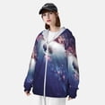 thumbnail image 3 of Fuzoiu Planets Stars And Galaxies Print Unisex Sun Protection Hoodie,UPF 50+ Light Jacket,Full Zip Sun Protection Hoodie,Long Sleeve Sun Shirts,for Outdoor Activities-Large, 3 of 7