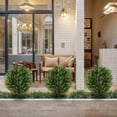 thumbnail image 6 of Artificial Set of 2 Cedar Topiary Ball Trees 21" for Outdoors with Ground Spike, UV Resistant Faux Cypress Plants into Anywhere, Evergreen Shrubs Bushes for Room Front Porch Garden Backyard Decor, 6 of 8
