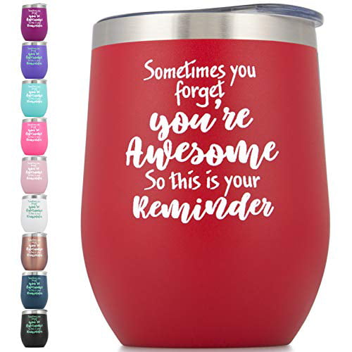 You're Awesome Wine Tumbler with Sayings for Women - Thank You Gifts - Funny  Inspirational Gifts for Women, Her, Best Friend, Mom, Wife, Daughter,  Sister, Birthday 12 oz Stemless Wine Tumbler Red -