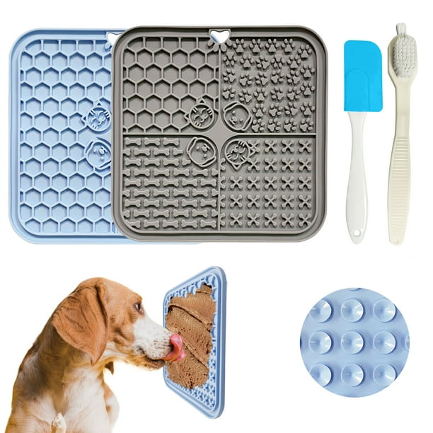 Lick Mat for Dogs,2 Pcs Slow Feeder Dog Bowls with Suction Cups Dog