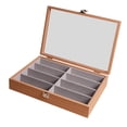 thumbnail image 3 of Estuche para exhibir gafas con 8 ranuras para guardar joyas y gafas con tapa de palisandro, 3 of 8