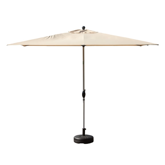 Wanling Rectangle Patio Umbrella with Crank Lift and Tilt Function, Beige