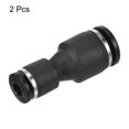 thumbnail image 3 of Unique Bargains 8mm à 4mm Réduction Union Pousser pour Connecter Raccord de Ligne d'Air Noir, 2 Pack, 3 of 4