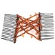 thumbnail image 5 of Peine mágico con forma de hojas y cuentas, horquilla doble, accesorios para el cabello para mujer (café), 5 of 10