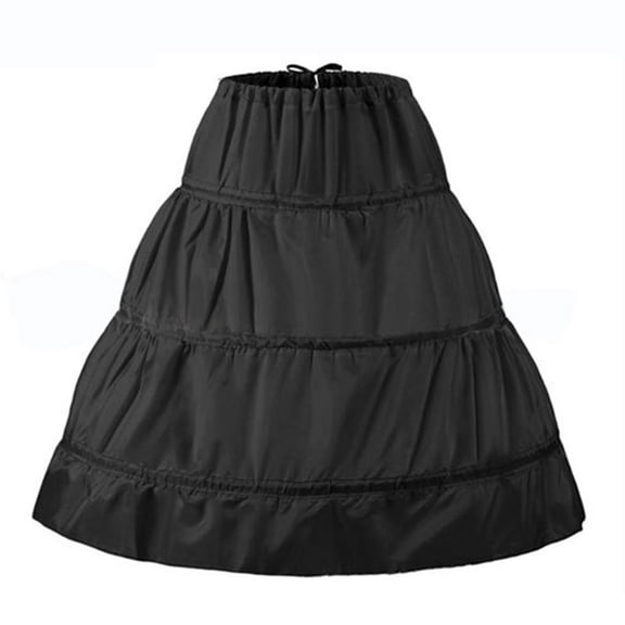 QUOTAY Childrens 3 Petticoat Underskirt for Formal Dress and Gowns Flower Girl Age 6-7 Years Flower Girl Dress 03_Black,One Size