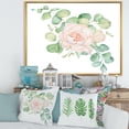 thumbnail image 2 of Designart 'Bouquet of Pink Roses Flowers and Eucalyptus Leaves' Traditional Framed Canvas Wall Art Print, 2 of 5